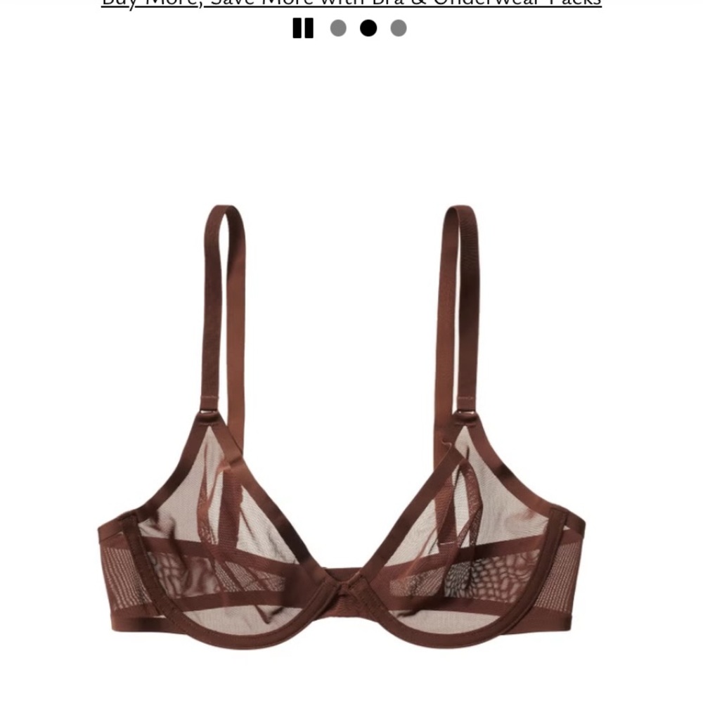 CUUP Brown Sheer Underwire Bra with Adjustable Straps